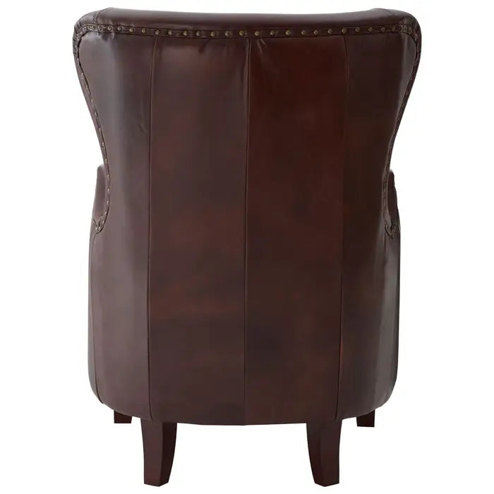 Dark Slate Gray Victor Dark Coffee Leather Armchair