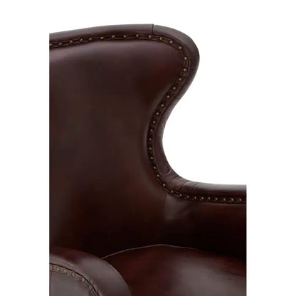 Black Victor Dark Coffee Leather Armchair