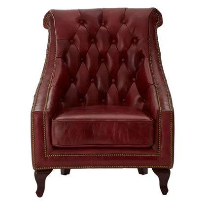 Red Leather Victor Armchair