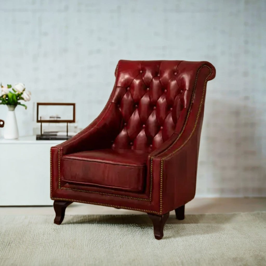 Red Leather Victor Armchair