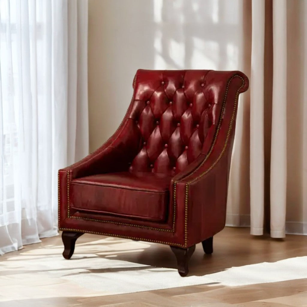 Red Leather Victor Armchair