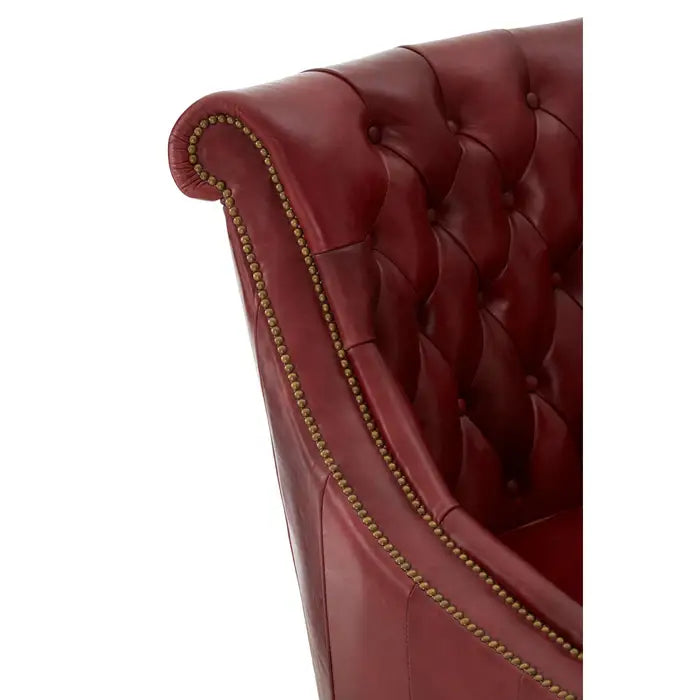 Saddle Brown Red Leather Victor Armchair