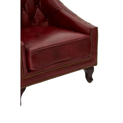 Dark Red Red Leather Victor Armchair