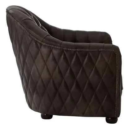 Dark Slate Gray Victor Grey Leather Classic Armchair