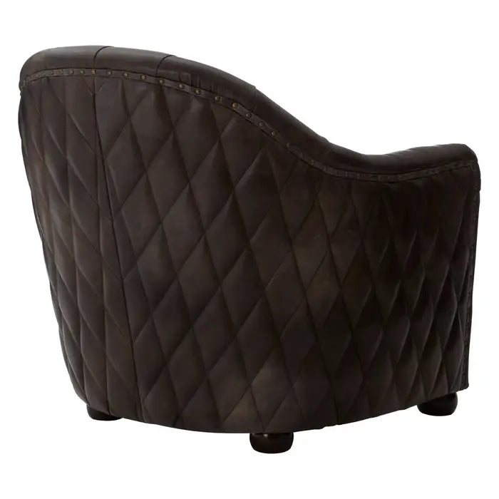 Black Victor Grey Leather Classic Armchair