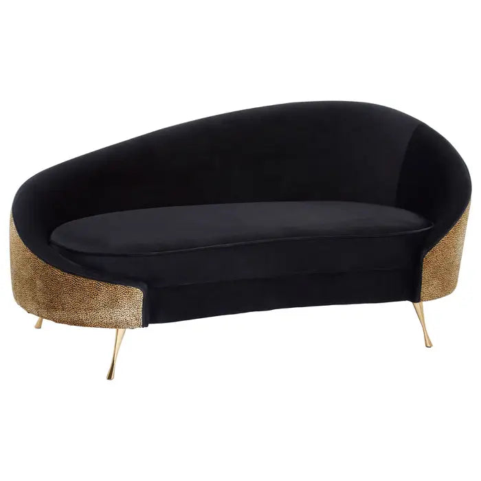 Black Manhattan Leopard Print Chaise Longue