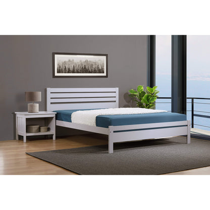 Astley Double Bed Solid Hardwood Grey-JE Retailonline