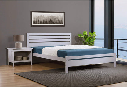 Astley Double Bed Solid Hardwood Grey-JE Retailonline