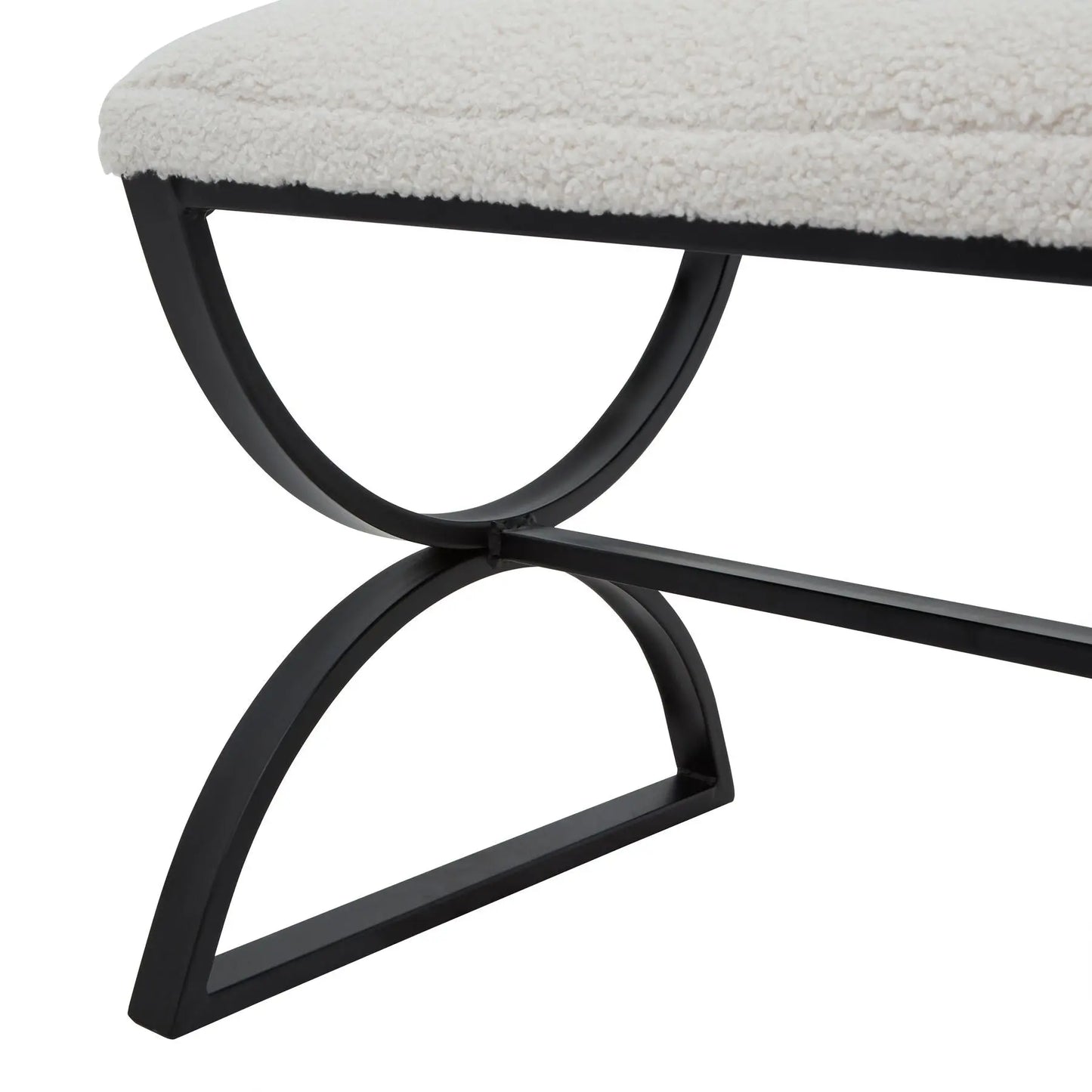 Gray Boucle Ribbed Footstool