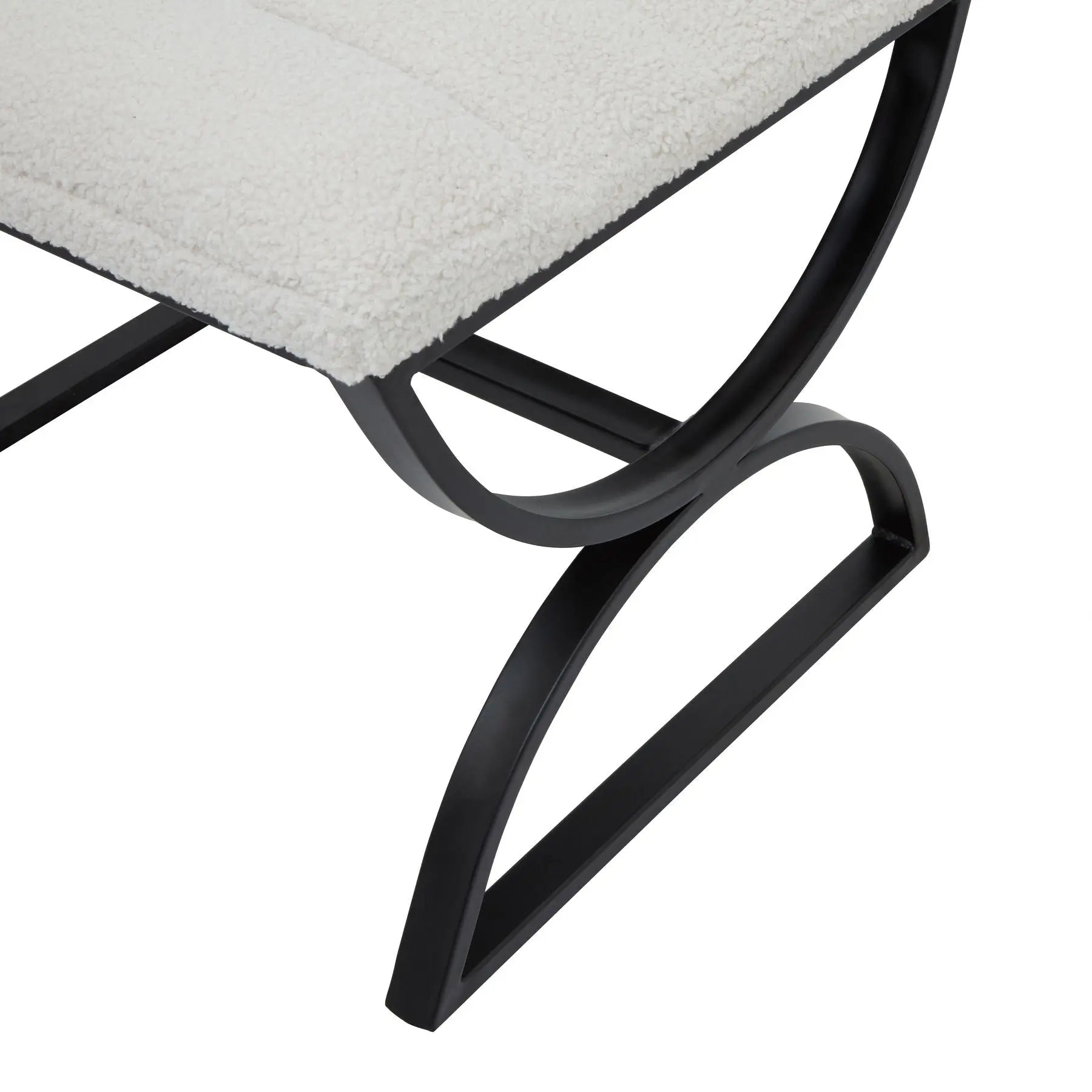 Light Gray Boucle Ribbed Footstool