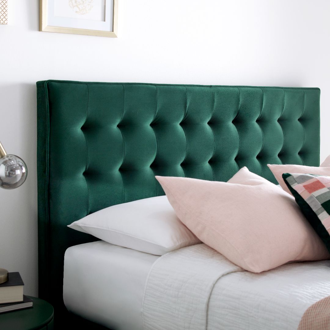 Kingham Green Velvet Ottoman Bed-JE Retailonline