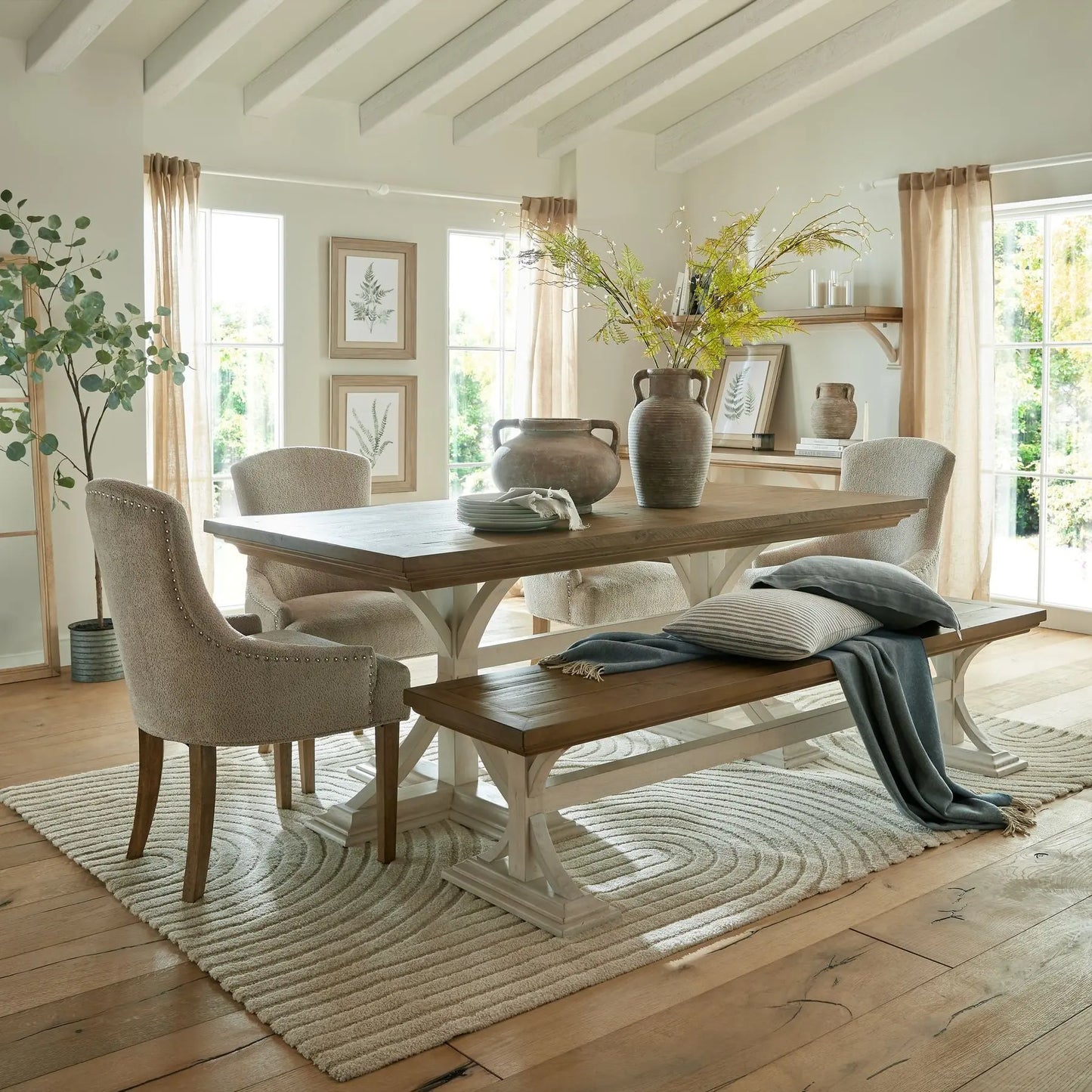 Rosy Brown Luna dining bench
