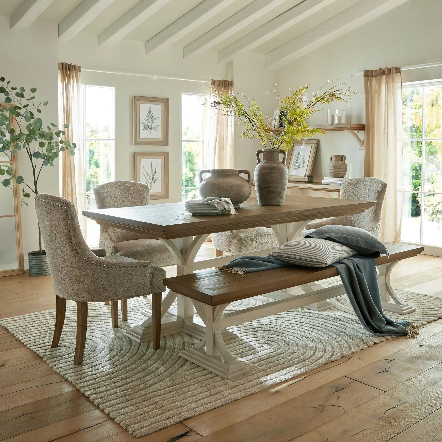 Rosy Brown Luna dining bench