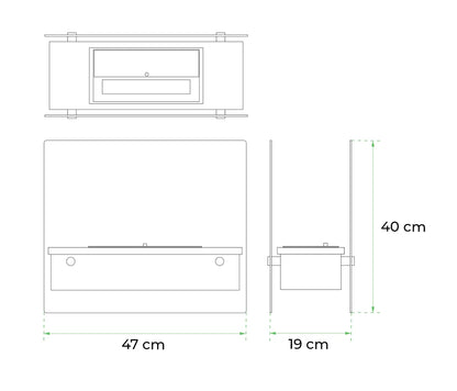 Gray Merton Table Bio Fireplace