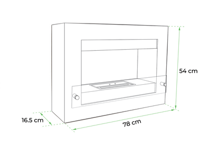 Wall Mounted Biofireplace Nebraska White-JE Retailonline