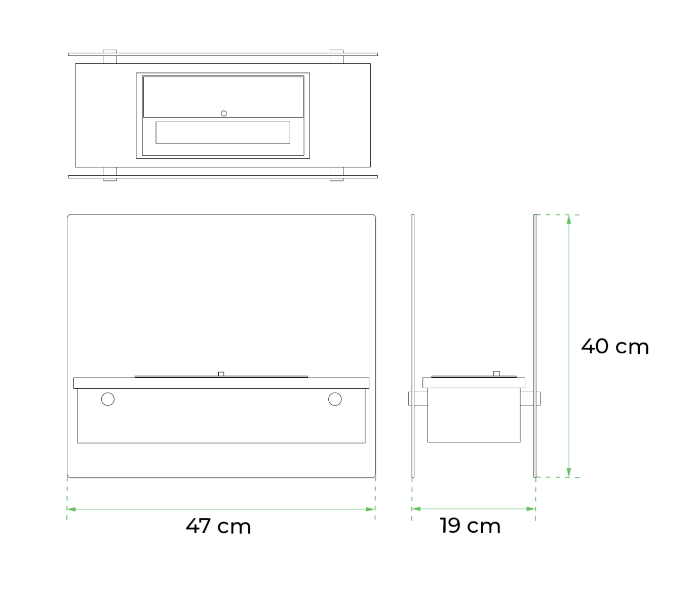 Gray Merton Table Bio Fireplace