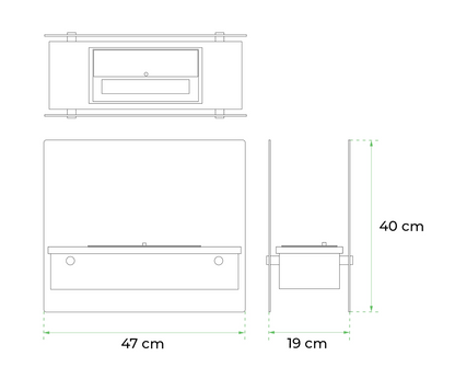 Gray Merton Table Bio Fireplace