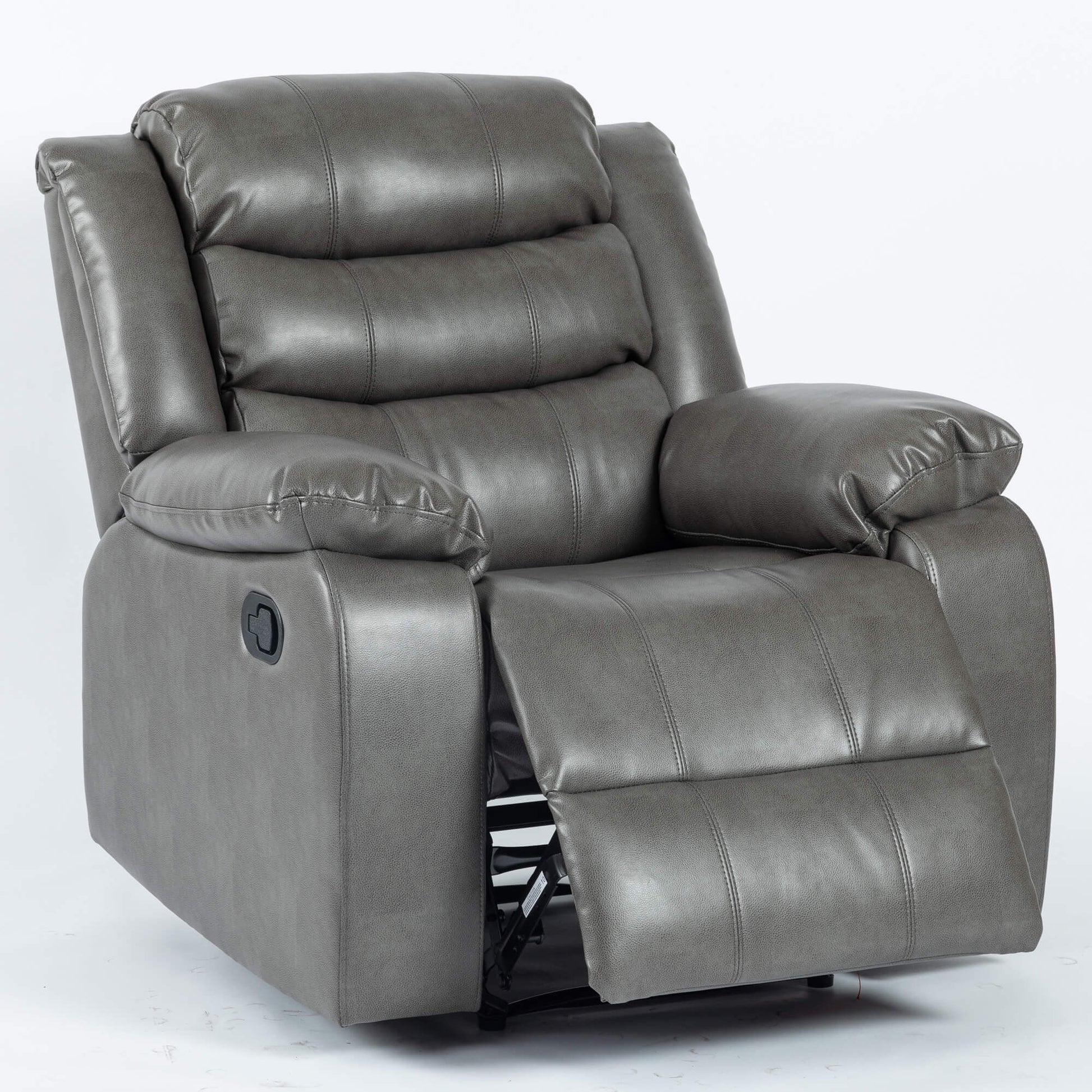 Turin Recliner Leather Aire 1 Seater Grey-JE Retailonline