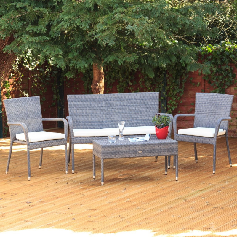 4 Seater Lounge Set in Walnut Natural Winchester Rattan-JE Retailonline