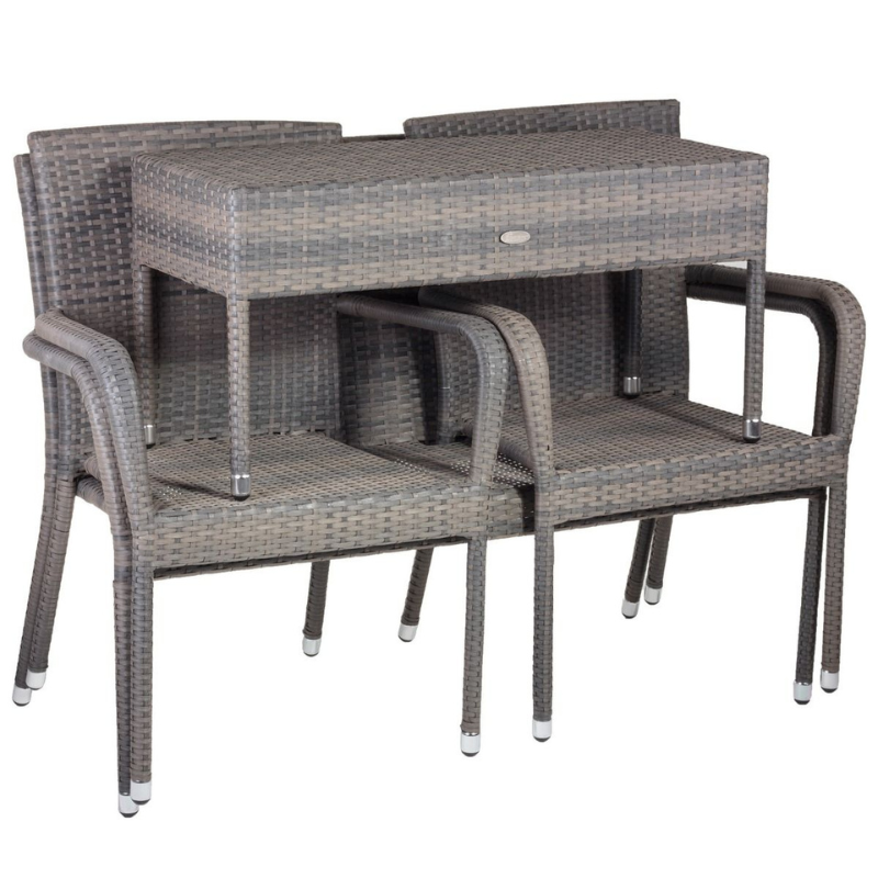 4 Seater Lounge Set in Walnut Natural Winchester Rattan-JE Retailonline