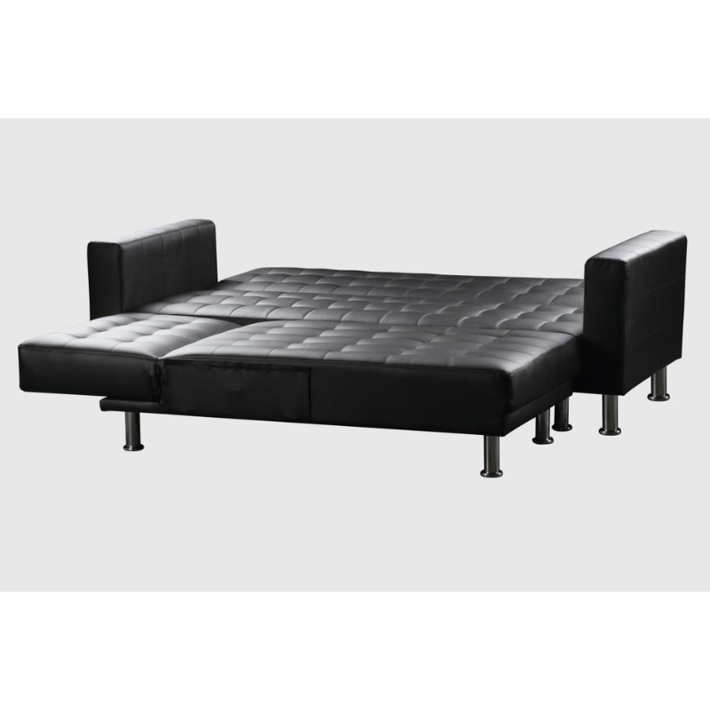 The Multi Functional Corner Sofa Bed Hawthorn PU & PVC in Black-JE Retailonline