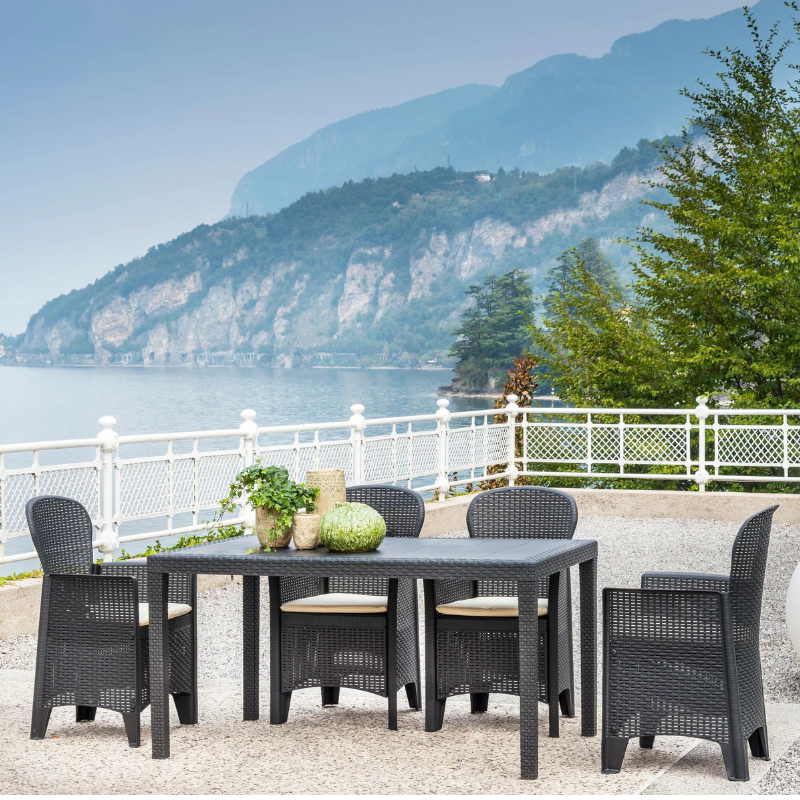 The Campania 4 Seat Rattan Outdoor Table and Chairs-JE Retailonline