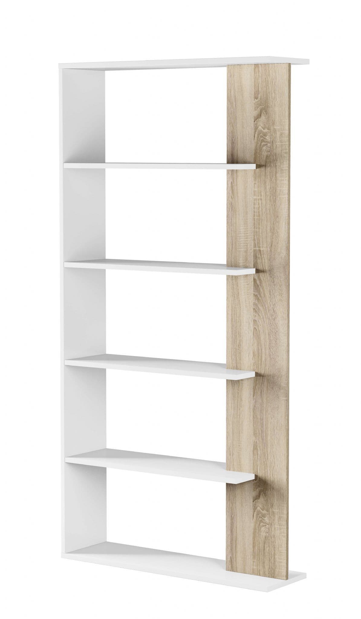 Adila White and Oak Effect Bookcase