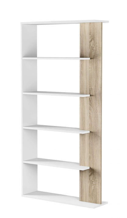 Adila White and Oak Effect Bookcase