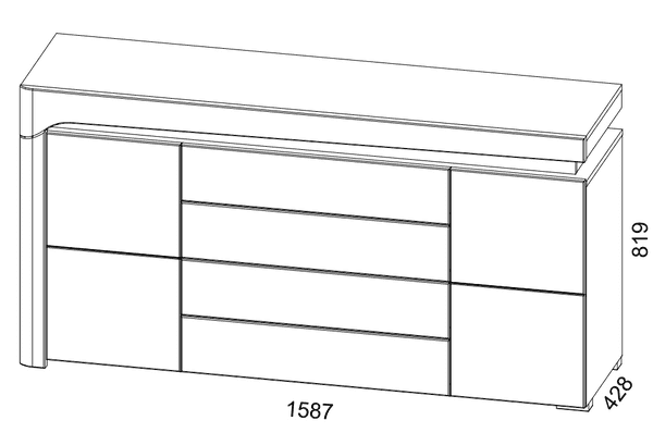 White Light Sideboard | Led Light Sideboard | J&E Retailonline