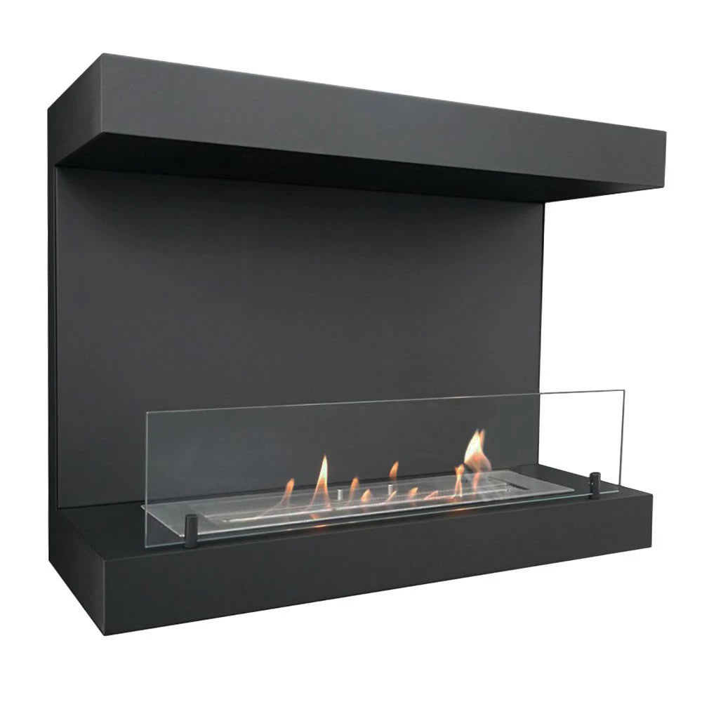 Wall Biofireplace 3-sided 80 cm Dakota in Black-JE Retailonline