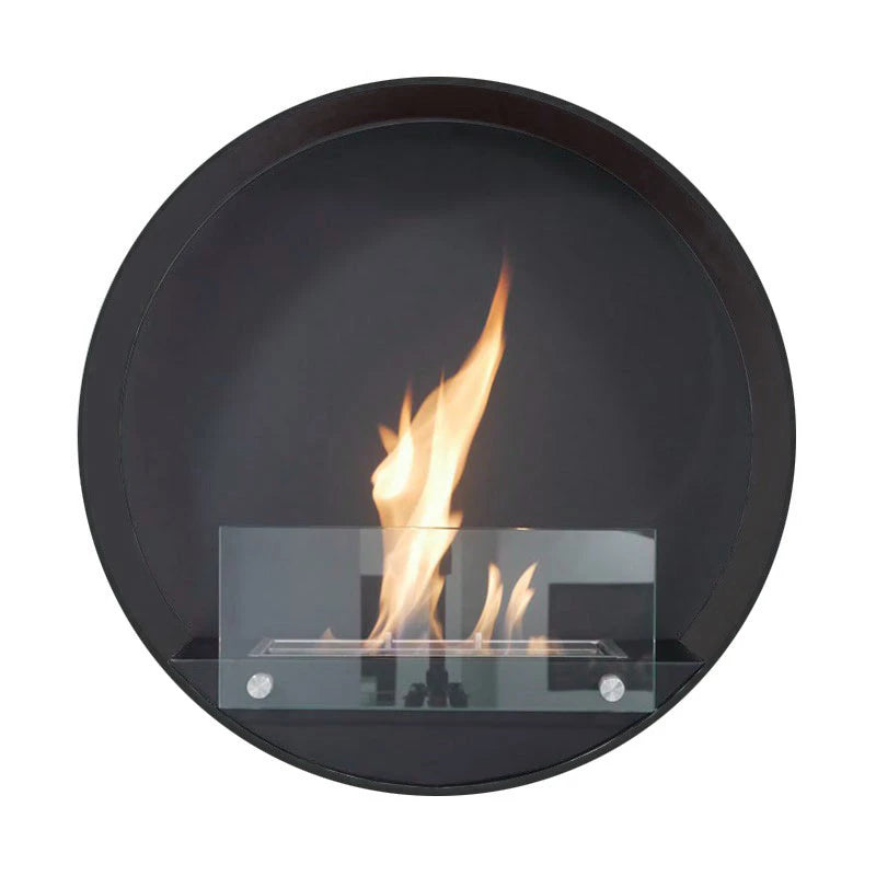 Round Wall Mounted Biofireplace Delaware in Black-JE Retailonline