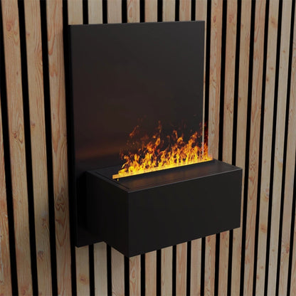 Black Brekke  Wall-mounted Steam Fireplace