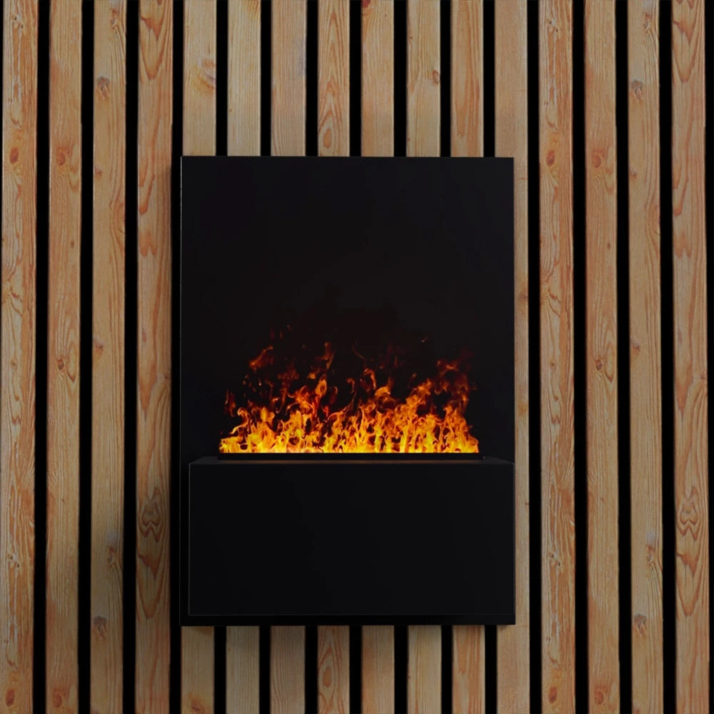 Black Brekke  Wall-mounted Steam Fireplace