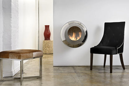 Coccon Vellum Fireplace in Polished Steel-JE Retailonline