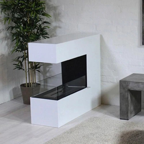 Gray Topeka 3-Sided Bio Fireplace in Steel