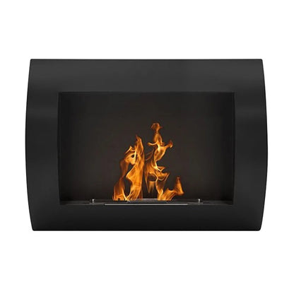 Dark Slate Gray Stainless Steel Bio Wall Fireplace Ocean