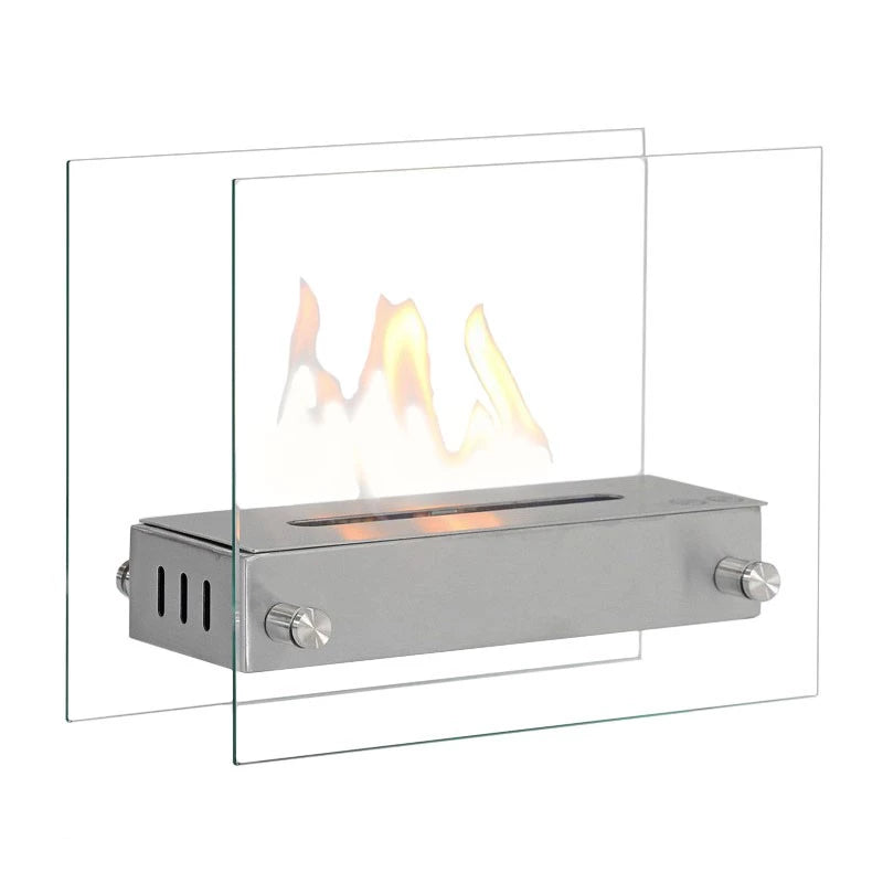 Steel and Glass Bio Fireplace 