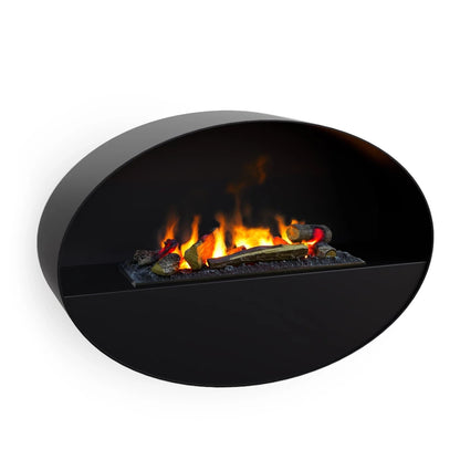 Kjos - Black - Wall-mounted Water Vapor Fireplace