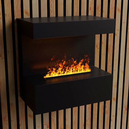 Sienna Late Black Wall-mounted Water Vapor Fireplace