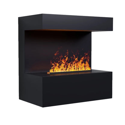 Black Late Black Wall-mounted Water Vapor Fireplace