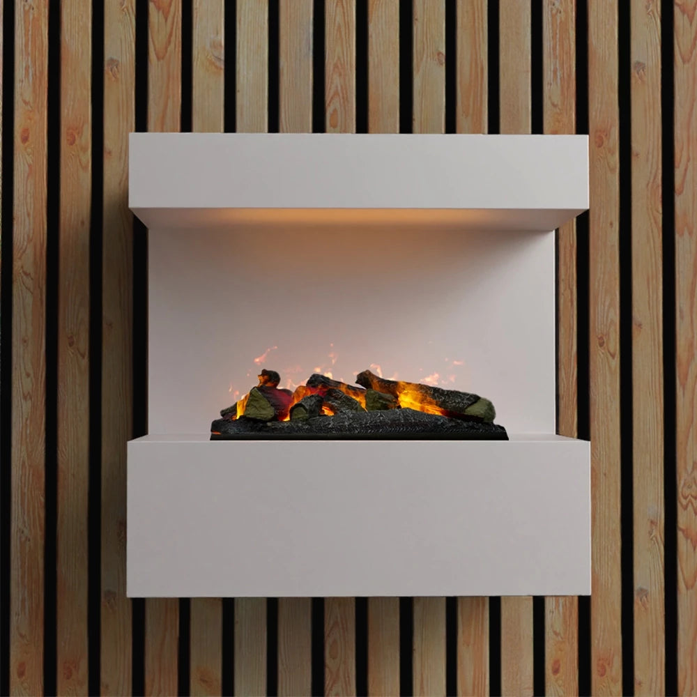 Dim Gray Late - White - Wall-Mounted Water Vapor Fireplace