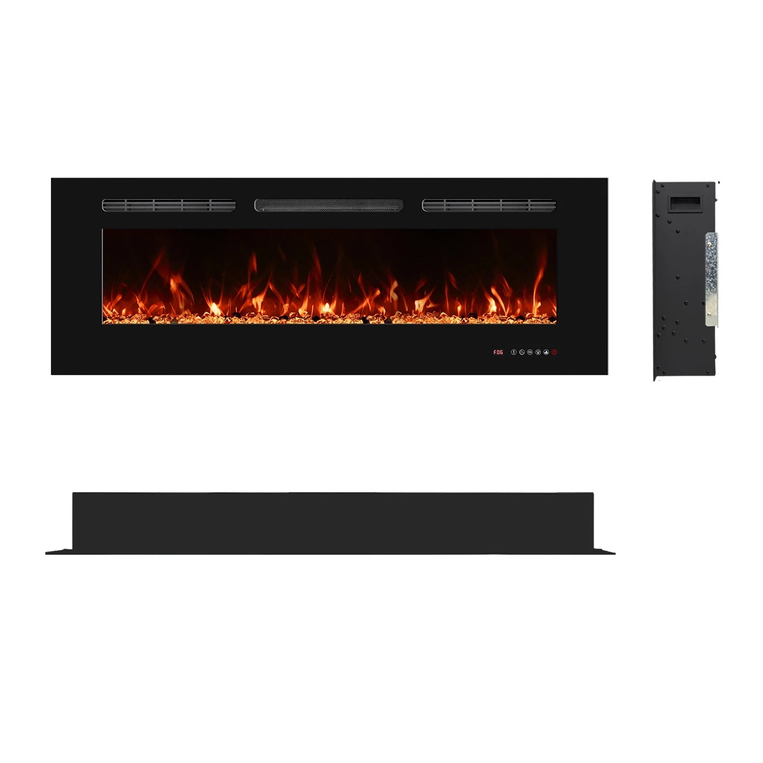 Black Electric Titanite 127 cm - Built-in Fireplace