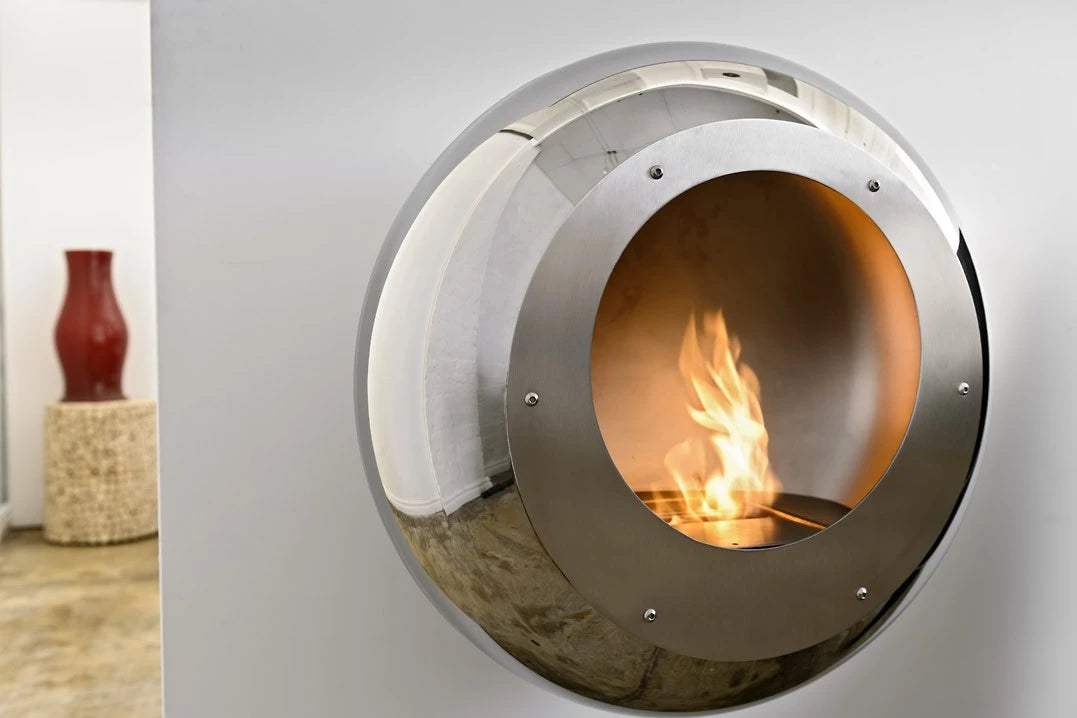 Coccon Vellum Fireplace in Polished Steel-JE Retailonline