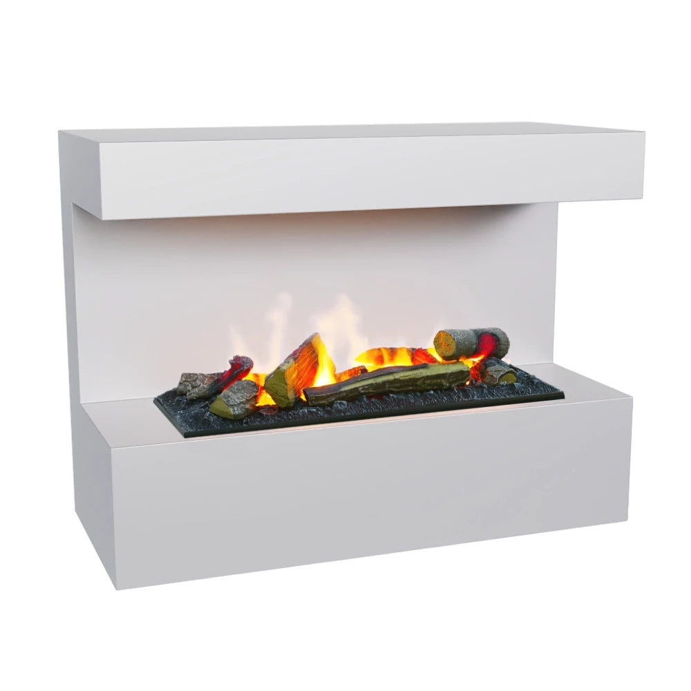 Light Gray Steinsdal - White - Wall-Mounted Vapor Fireplace