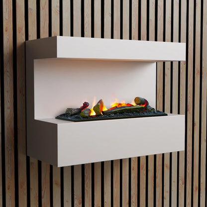 Dark Gray Steinsdal - White - Wall-Mounted Vapor Fireplace