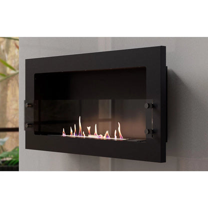 Dark Slate Gray Wall Mounted Texas Black Bioethanol Fireplace