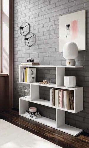 Zing Short White Gloss Bookcase